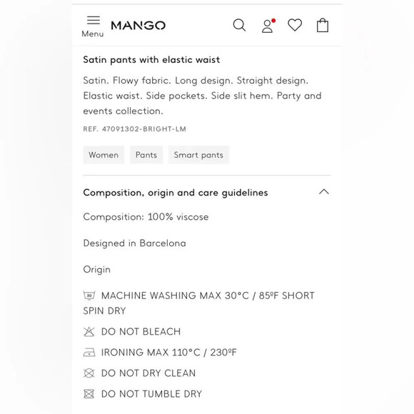 MNG MANGO Bright Elastic Waist Satin Pants in Black - Picture 13 of 13